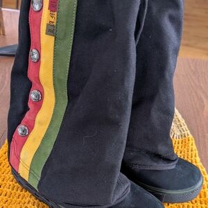 L.A.M.B. Zeyn Rasta Canvas Boots. 90's Vintage - Size 6 - New